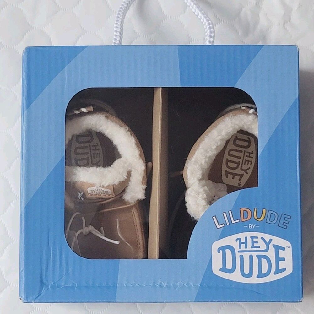 NWT Hey Dude Lil Dude Cozy Tobacco Brown Toddler Boots 44269-2DM Size C2
